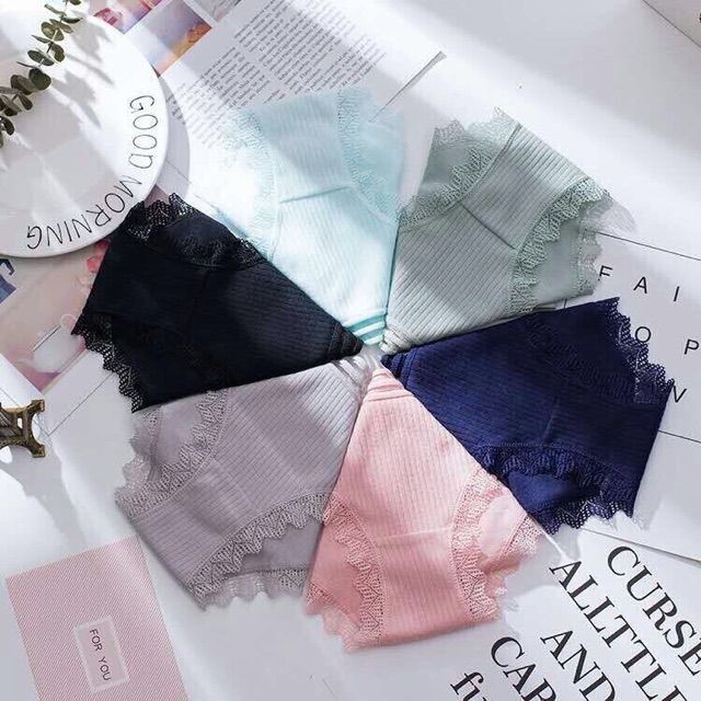 Quần Lót Gân Tăm Viền Ren Siêu Đẹp