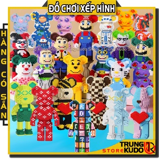 Mô hình Bearbrick độc lạ có đèn và ngăn kéo cao 36cm Dạng đồ chơi xếp hình Bearbrick độc lạ làm quà, đồ decor