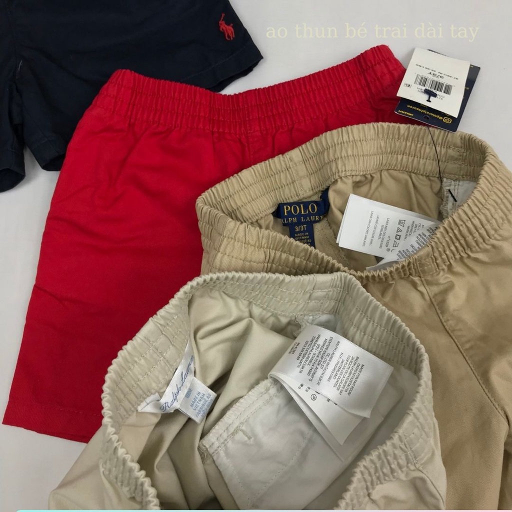 Quần đùi bé trai quần sooc kaki cho bé 6-15kg Polo xuất dư-Q13422