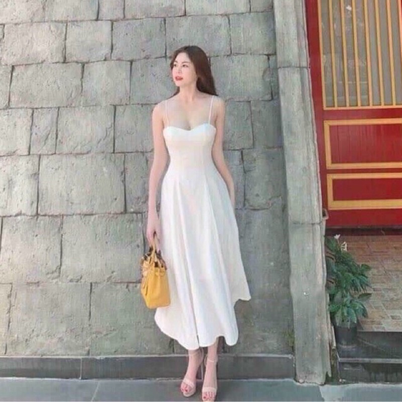 Đầm maxi biển 2 dây xinh tươi hở lưng gợi cảm có sẵn bra ngực TRIPBLE T DRESS - size S/M/L - MS205Y❤️❤️❤️❤️