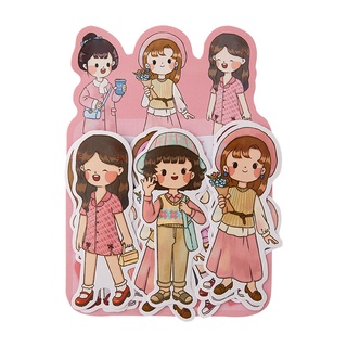 Set 20 sticker nhãn dán cô bé DABU hình dễ thương