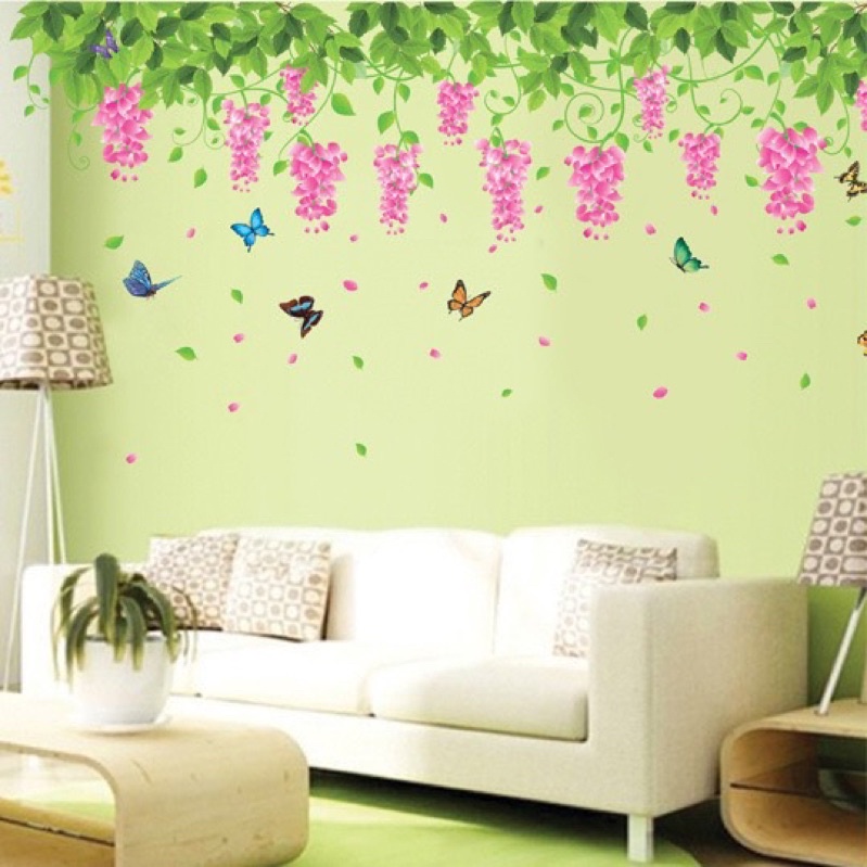 Decal Dán Tường mẫu Tán hoa tigon( kt 1m9 cao 50cm)