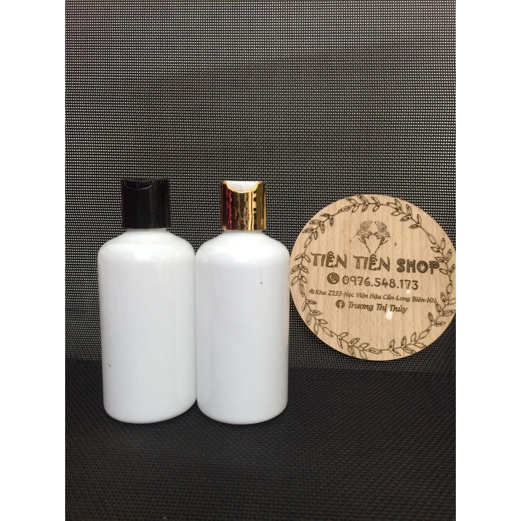 Chai nhựa trắng 220ml dáng lùn nắp press