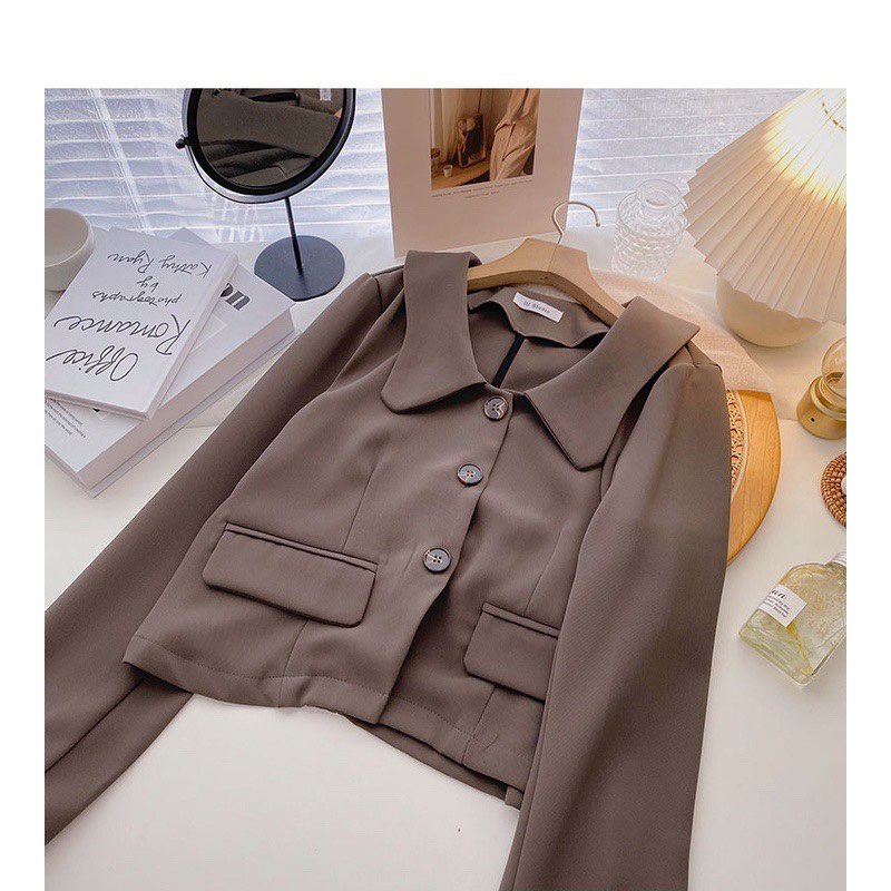 Áo khoác nữ Áo tweed cổ bẻ túi nắp cá tính XONXEN 468 LÊ DUẨN ĐÀ NẴNG freesize mã 3802