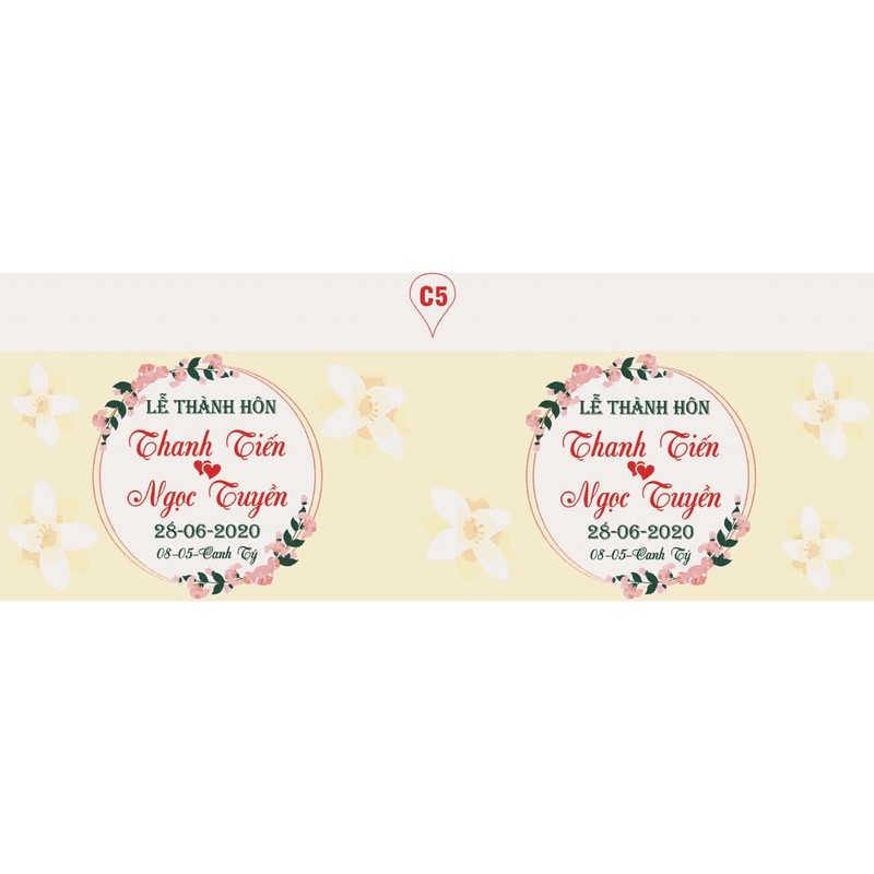 Combo 20 Tem chai nước suối đám cưới, đám hỏi giá rẻ