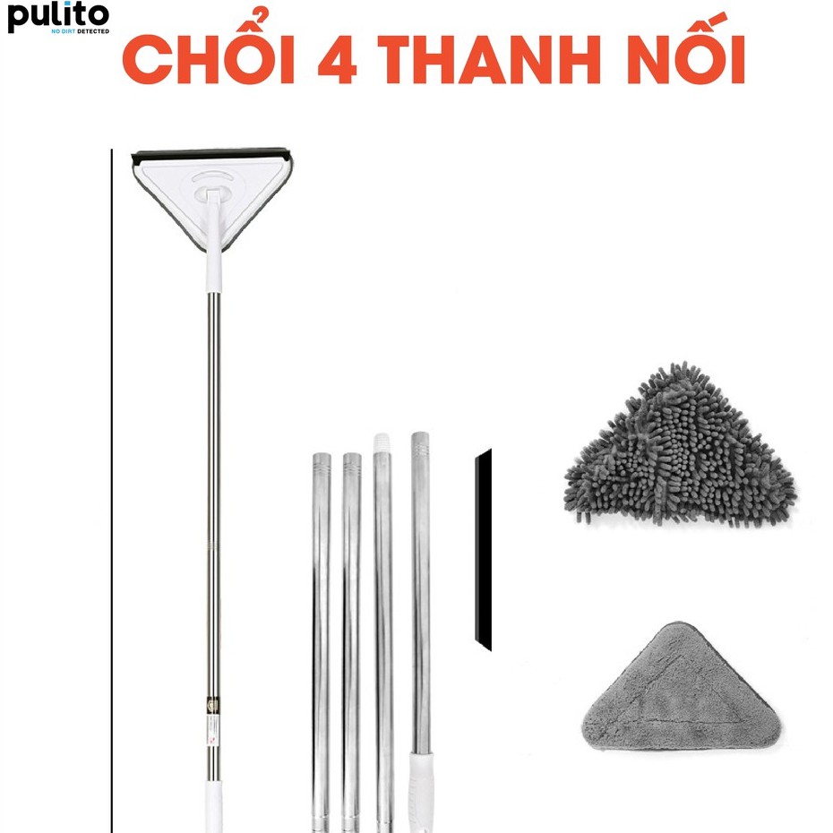 Chổi lau đa năng cây lau kính,lau trần nhà,lau tường,rửa otô hình tam giác cây lau có cán dài 2M CLN-CTG