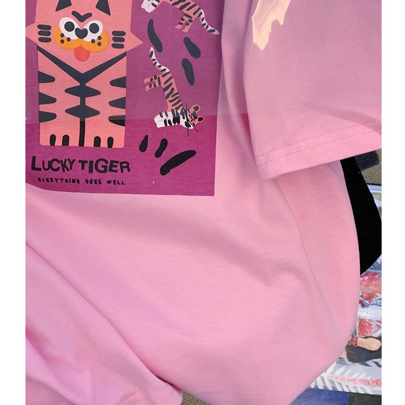 Áo Thun Tay Ngắn In Họa Tiết Phong Cách Hàn Quốc Thời Trang Xuân Hè Cho Nữ