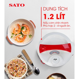 Nồi cơm điện SATO S12-26A 1.2L (Màu đỏ)