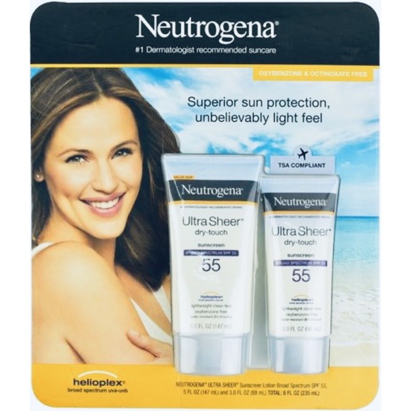 set Chống nắng Neutrogena spf55 ultra sheer 88ml / 147ml