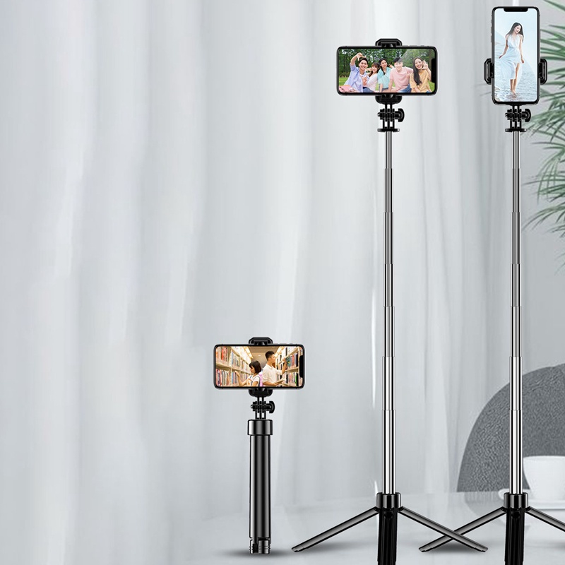 Gậy Tự Sướng Có Thể Kéo Dài Kèm Giá Đỡ Ba Chân Bluetooth Và Điều Khiển Từ Xa Cho Thiết Bị Apple Và Android