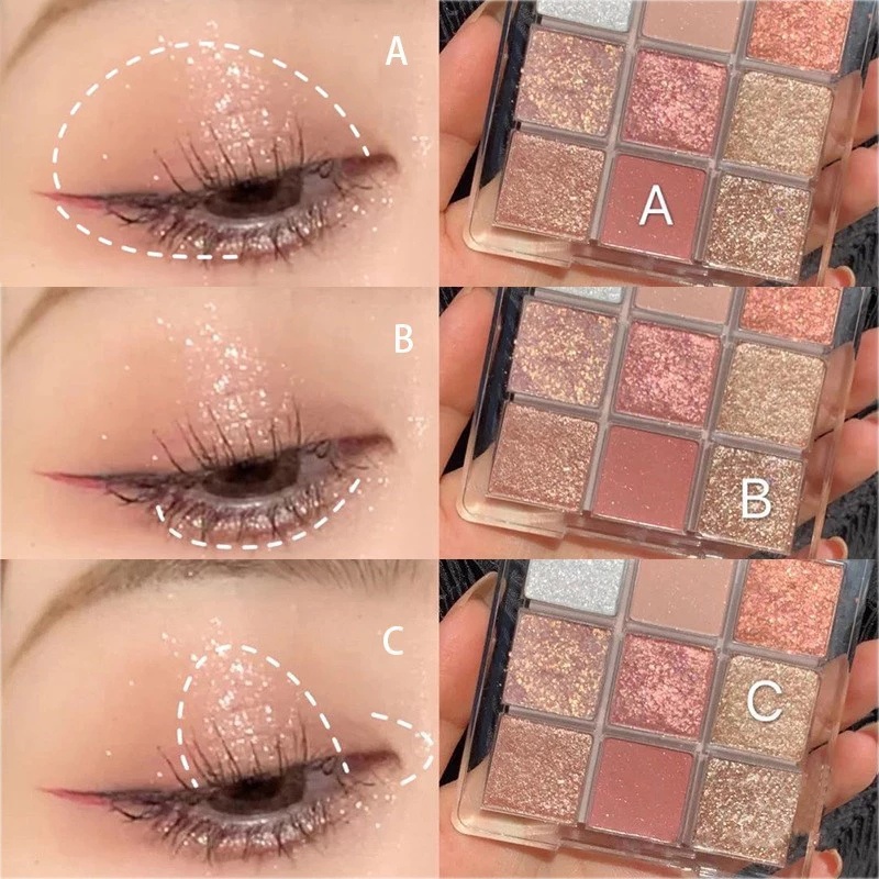 Bảng Phấn Mắt Màu Lì/Nhũ Ngọc Trai Kháng Nước Lâu Trôi