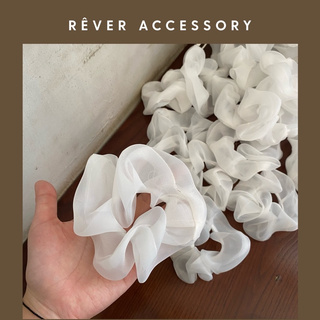 Chun buộc tóc scrunchy vải tơ bồng bềnh