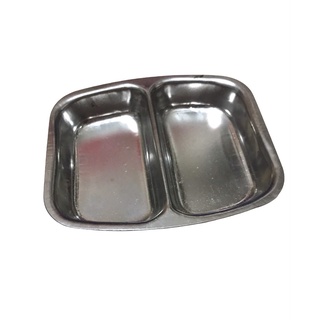 Dĩa muối tiêu, dĩa tương DH inox 2 ngăn