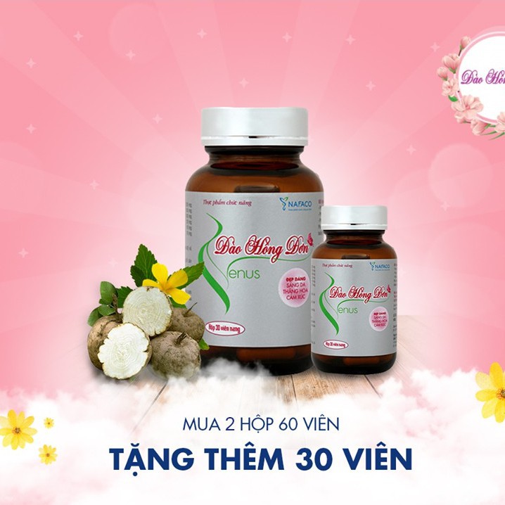 TUẦN  SALE  Đào hồng đơn Venus 60 viên - Viên uống nở ngực số 1  SALE