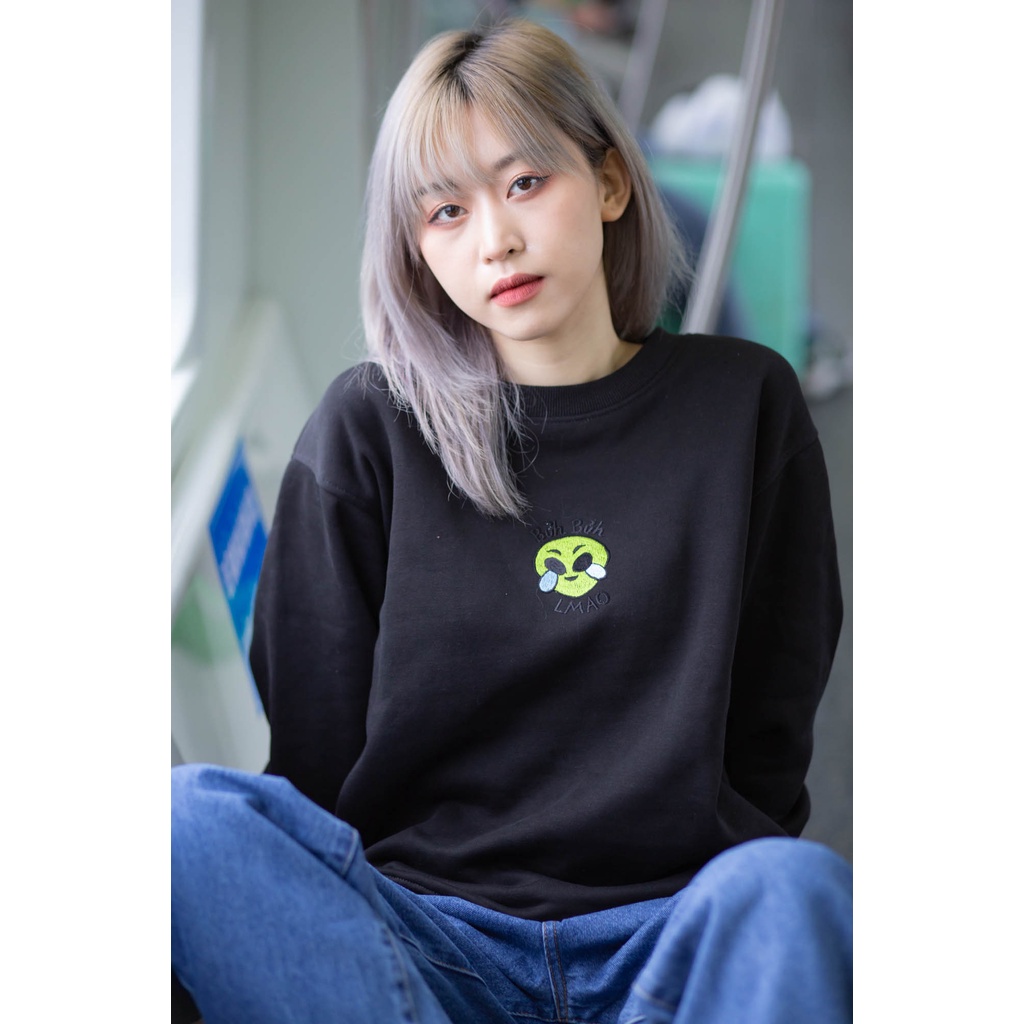 Áo Sweatshirt Unisex BOO Dáng Rộng Thêu Hình LMAO Alien OOB Cá Tính Phong Cách Gen Z Độc Đáo