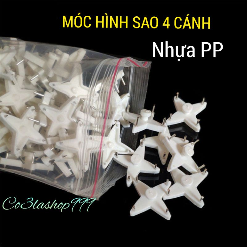 Set 300 cái móc đinh hình sao đóng tường, nhựa PP, treo đồng hồ, khung tranh