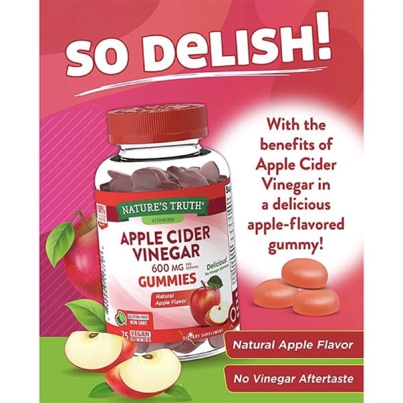 kẹo giấm táo apple Cider Vinegar 120 viên