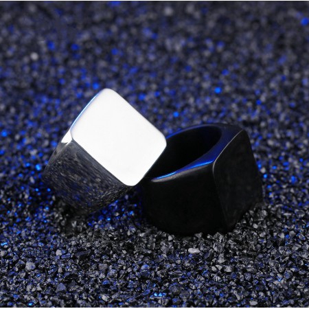Nhẫn mạ bạc mặt vuông đính đá topaz thời trang cho nam