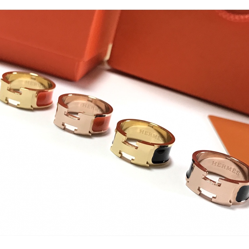 Nhẫn H nữ vàng không gỉ nhẫn nam nhẫn cặp bạn thân