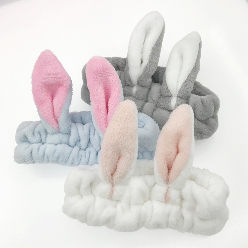 Băng đô cài tóc rửa mặt Tai Thỏ Dễ Thương