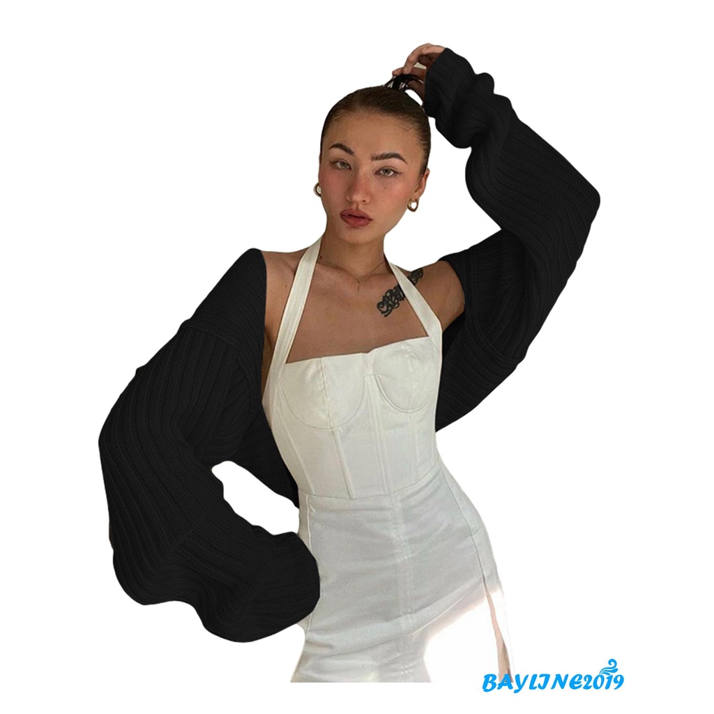 [Hàng Cao Cấp ] Áo Khoác Dệt Kim Màu Trơn Phong Cách Gợi Cảm Thời Trang Cho Nữ