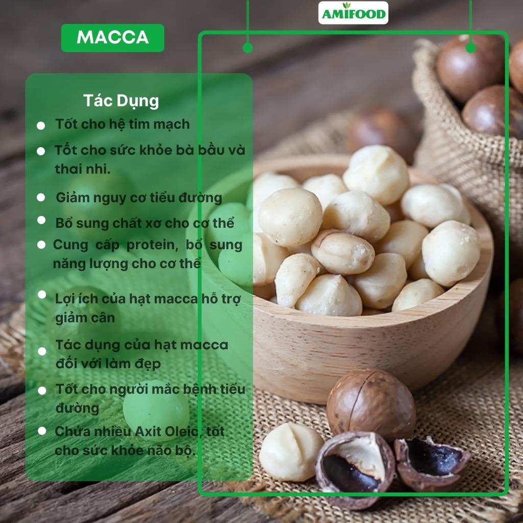 Hạt Macca Sấy Tách Sạch Vỏ Amifood, Size To Loại 1, Ăn Kiêng, Ăn Vặt - 500Gram