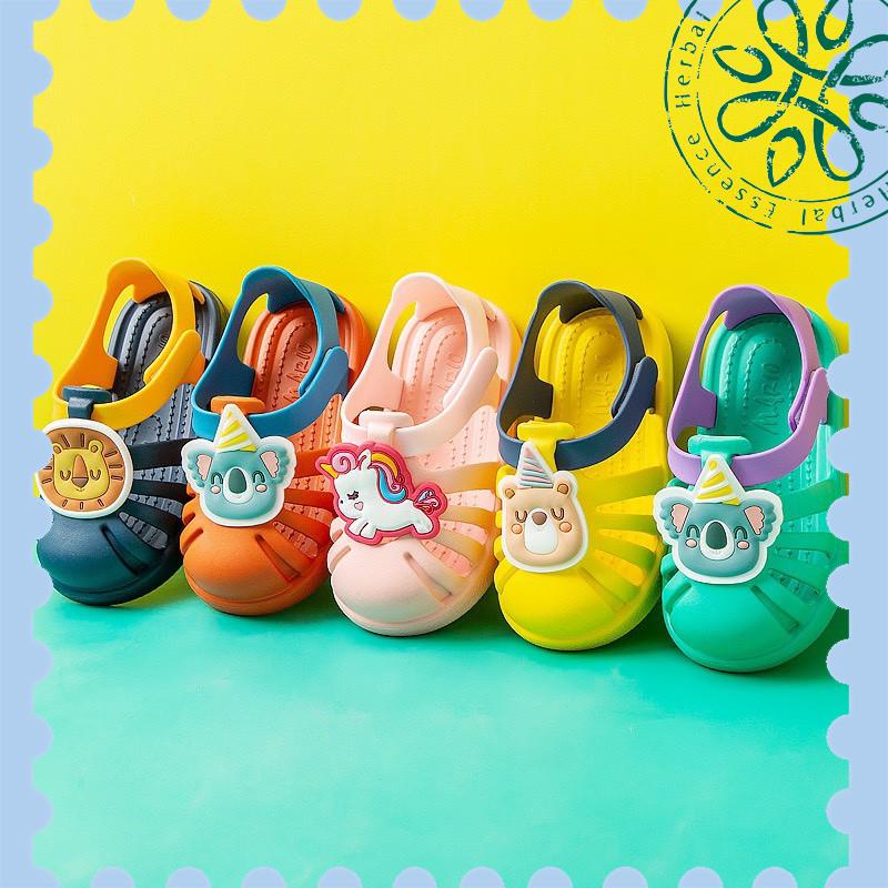 Giày tập đi Mario sandal mũi rọ nhựa dẻo siêu mềm hình động vật dễ thương cho bé SDM4