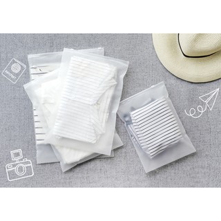 Combo Túi zip lụa mờ tiện ích du lịch để vali đựng quần áo đồ dùng