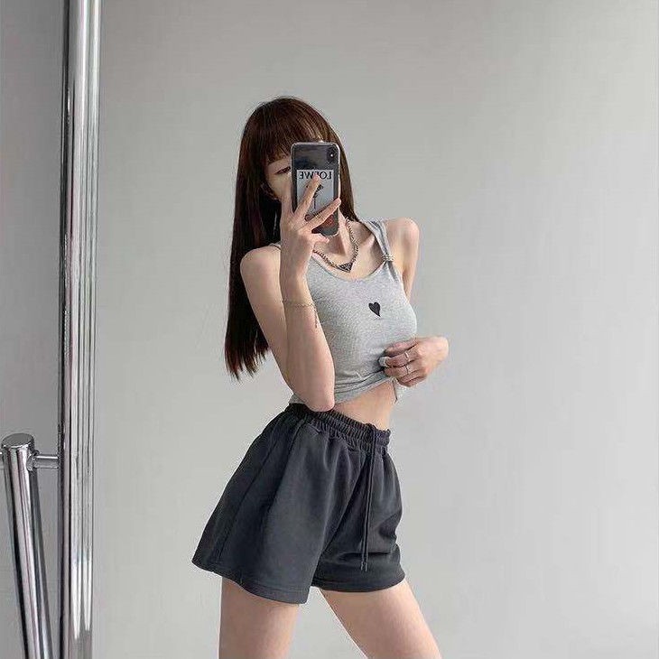 Áo Hai Dây Dáng Ngắn Màu Trơn Phong Cách Âu Mỹ Thời Trang Mùa Hè Cho Nữ | BigBuy360 - bigbuy360.vn