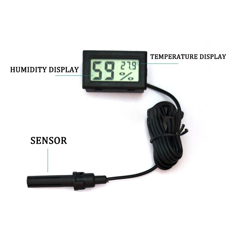 LCD kỹ thuật số Mini trong nhà Cảm biến nhiệt độ điện tử Độ ẩm Máy đo nhiệt kế Máy đo độ ẩm VKS-12