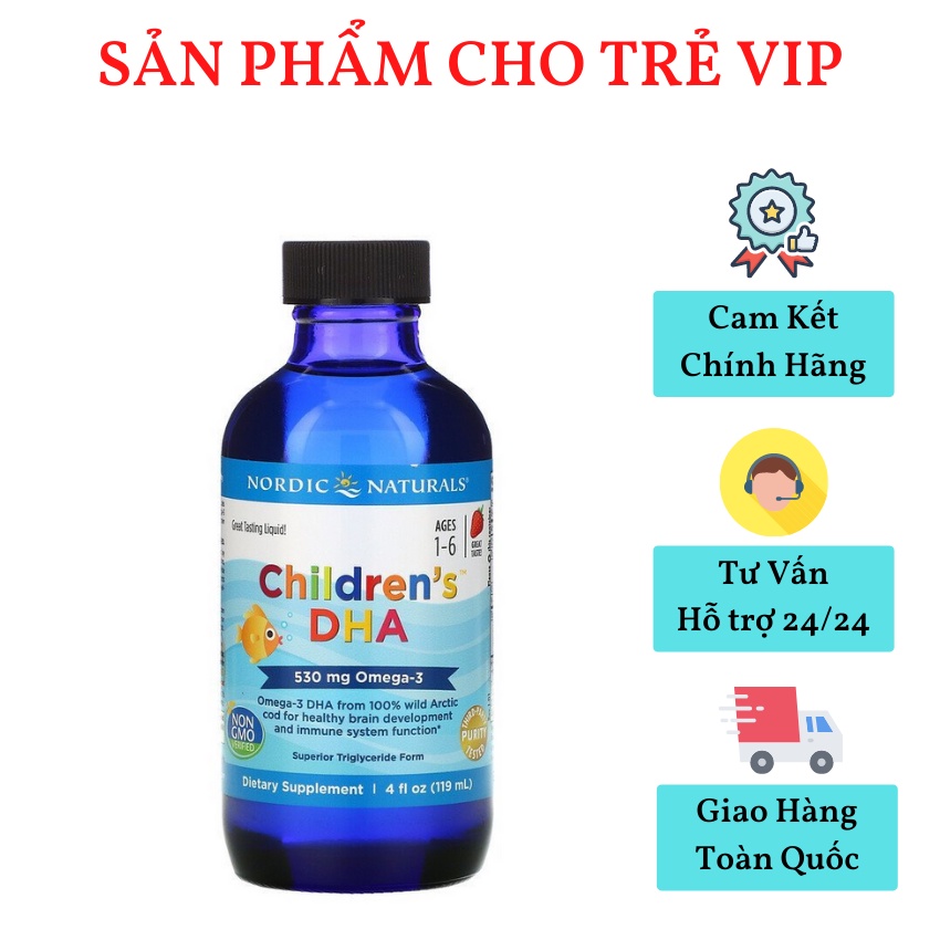 DHA Children giúp bé hoàn thiện hệ thần kinh trong những năm đầu đời, IQ cao hơn, nhanh nói dung tích 119ml