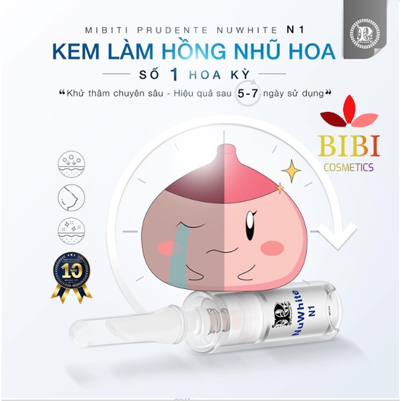 KEM MIBITI PRUDENTE NUWHITE N1 V1 H6 L1A HỒNG NHŨ HOA VÙNG KÍN CHUẨN AUTH