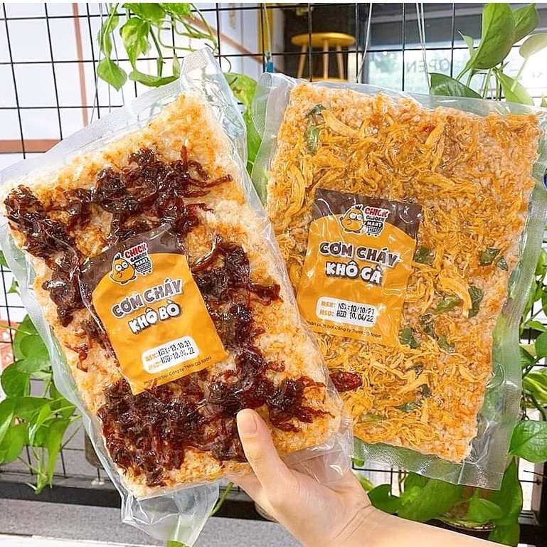 (Rẻ Vô Địch) Cơm Cháy Khô Bò,Khô Gà Cháy Tỏi 250gram ChickGarden,Cơm Cháy Mix 3 Vị Ruốc - Đồ Ăn Vặt