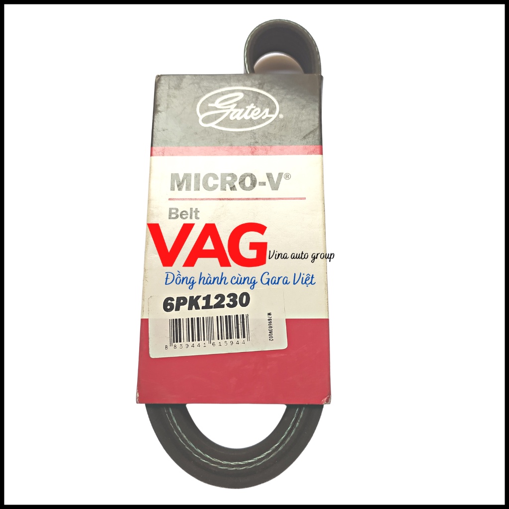 Dây Curoa Gates 6PK1230 Accent 1.4, Morning 1.2, Rio 1.4, Attrage 1.2, Corolla – Corolla Altis, Yaris, Rav4