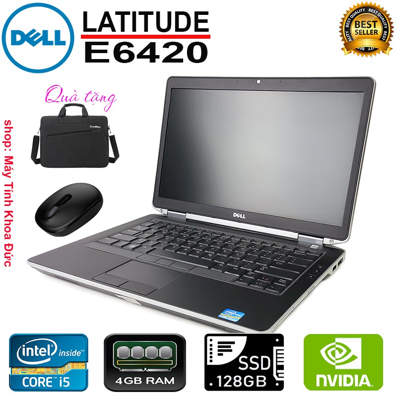 Laptop Dell Latitude E6420 Core i5-2520M, 8gb Ram, 128gb SSD, VGA rời, màn 14inchHD tặng túi, chuột