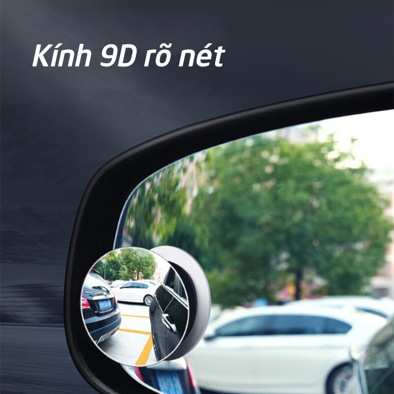 Bộ 2 gương cầu kính lồi 5 cm chiếu hậu xóa điểm mù xe hơi, ô tô, xe tải tăng độ an toàn