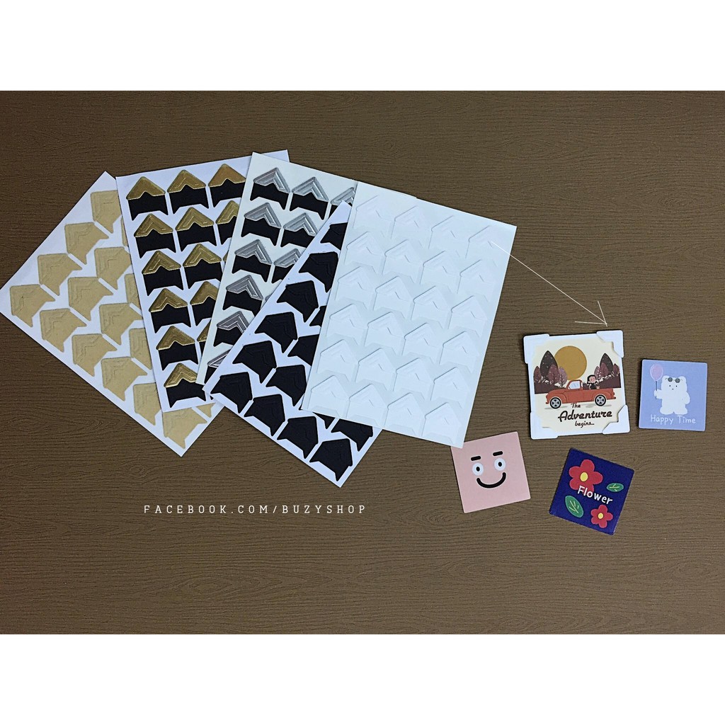 (24 cái) bọc góc ảnh 3D, sticker góc ảnh [nguyên liệu thủ công, phụ liệu handmade, scrapbook]