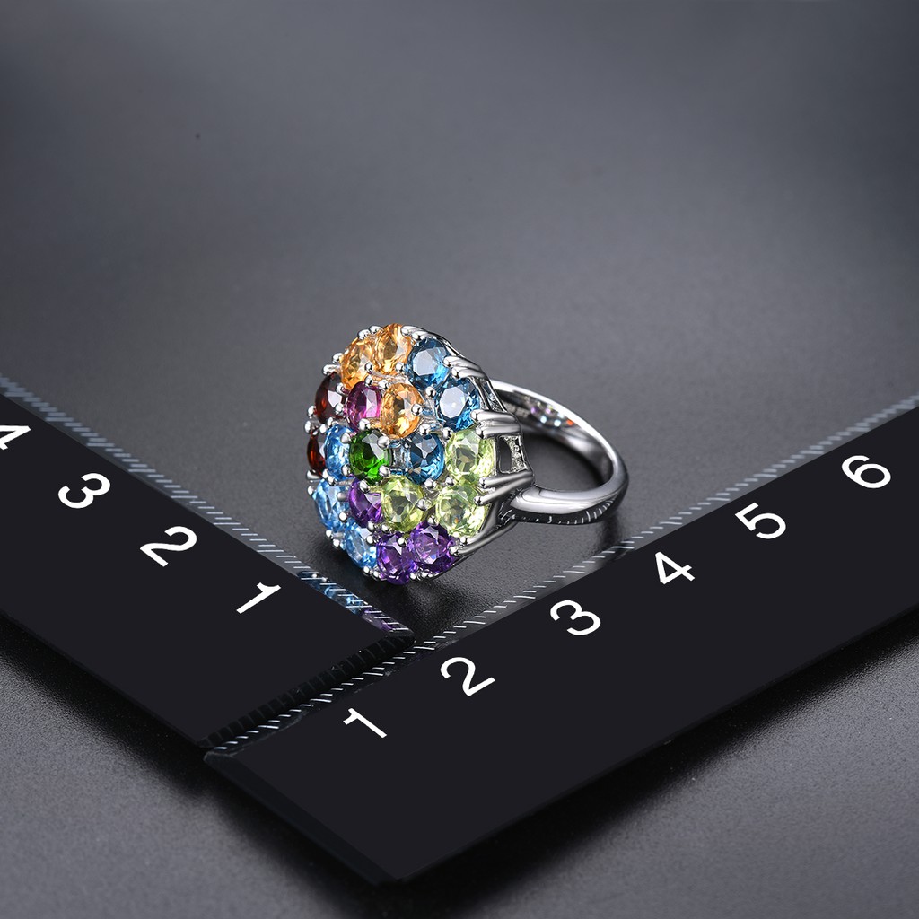 Nhẫn bạc 925 đính đá quý nhân tạo sang trọng thời trang nữ