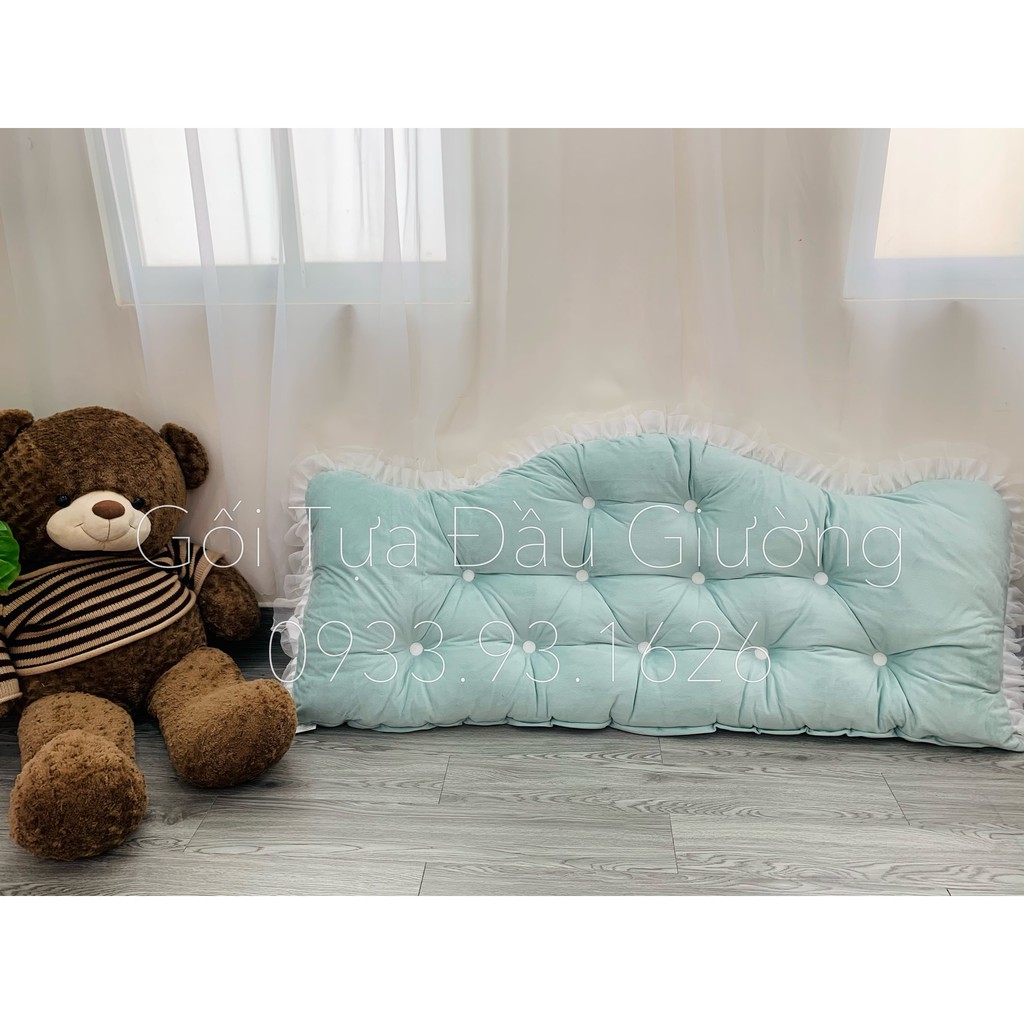 Tựa Đầu Giuờng Trang Trí Phòng Ngủ - Mẫu Hoàng Gia - Màu Xanh Ngọc - Size 80x1m6