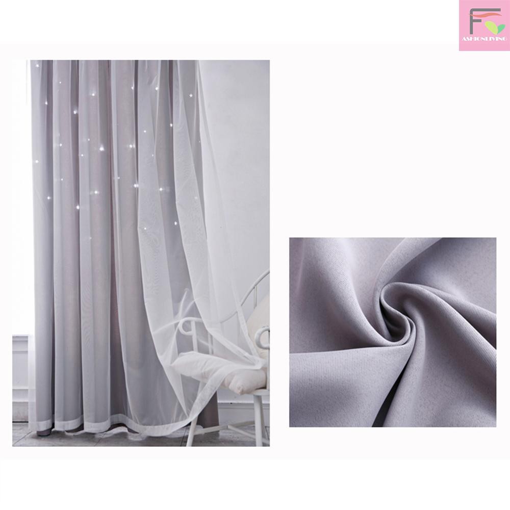 Rèm Cửa Sổ Chất Liệu Polyester Kích Thước 100x200cm Họa Tiết Ngôi Sao Xinh Xắn