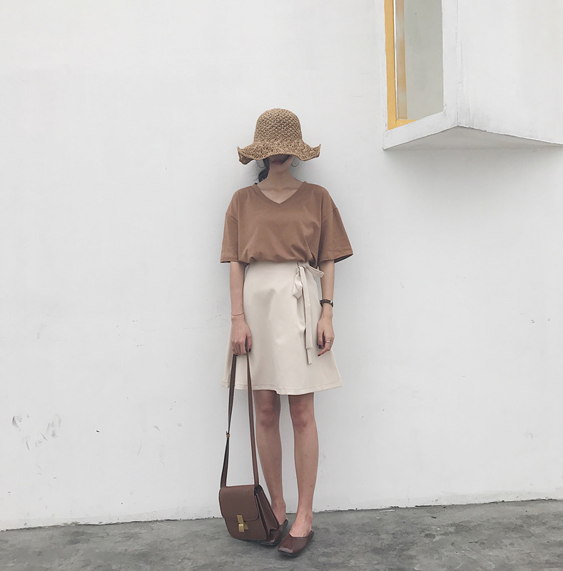 Chân Váy Chữ A Xiaozhainv Thiết Kế Cột Nơ Phong Cách Ulzzang Hàn Quốc 4 Màu Tùy Chọn | BigBuy360 - bigbuy360.vn