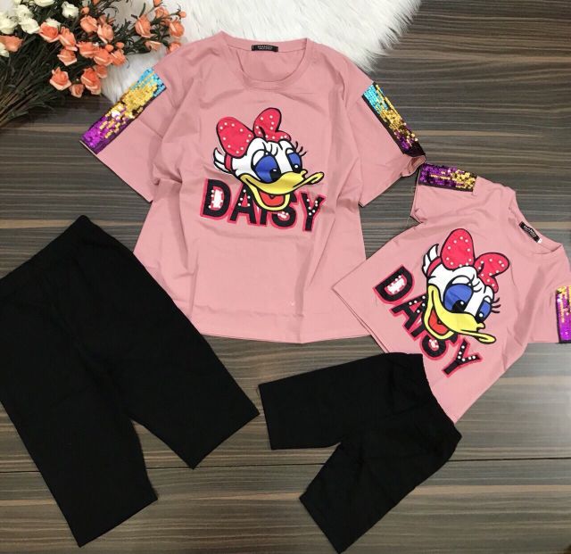 Set Mẹ&Bé Mẫu Nike + Vịt Daisy + Mickey  quần c.bi + Mickey quần nơ