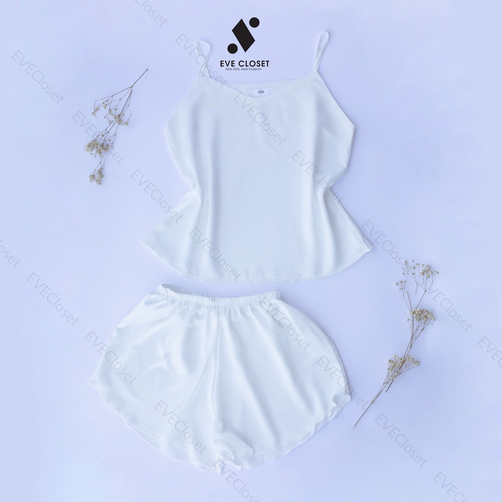 Đồ bộ nữ mặc nhà 2 dây, Đồ bộ lụa quần đùi mềm mát – Hàng thiết kế - EveCloset | BigBuy360 - bigbuy360.vn