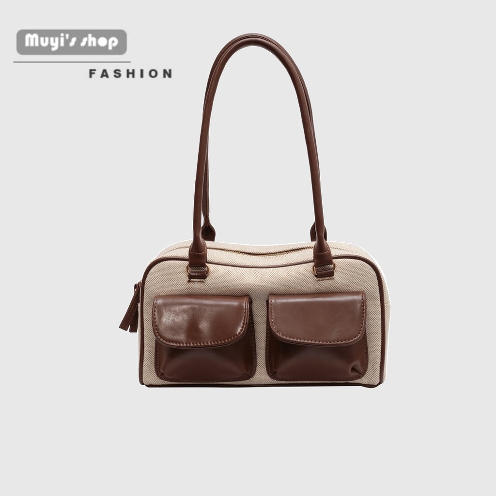 Túi Xách Vải Canvas Thiết Kế Cỡ Lớn Phong Cách Retro Thời Trang Cao Cấp