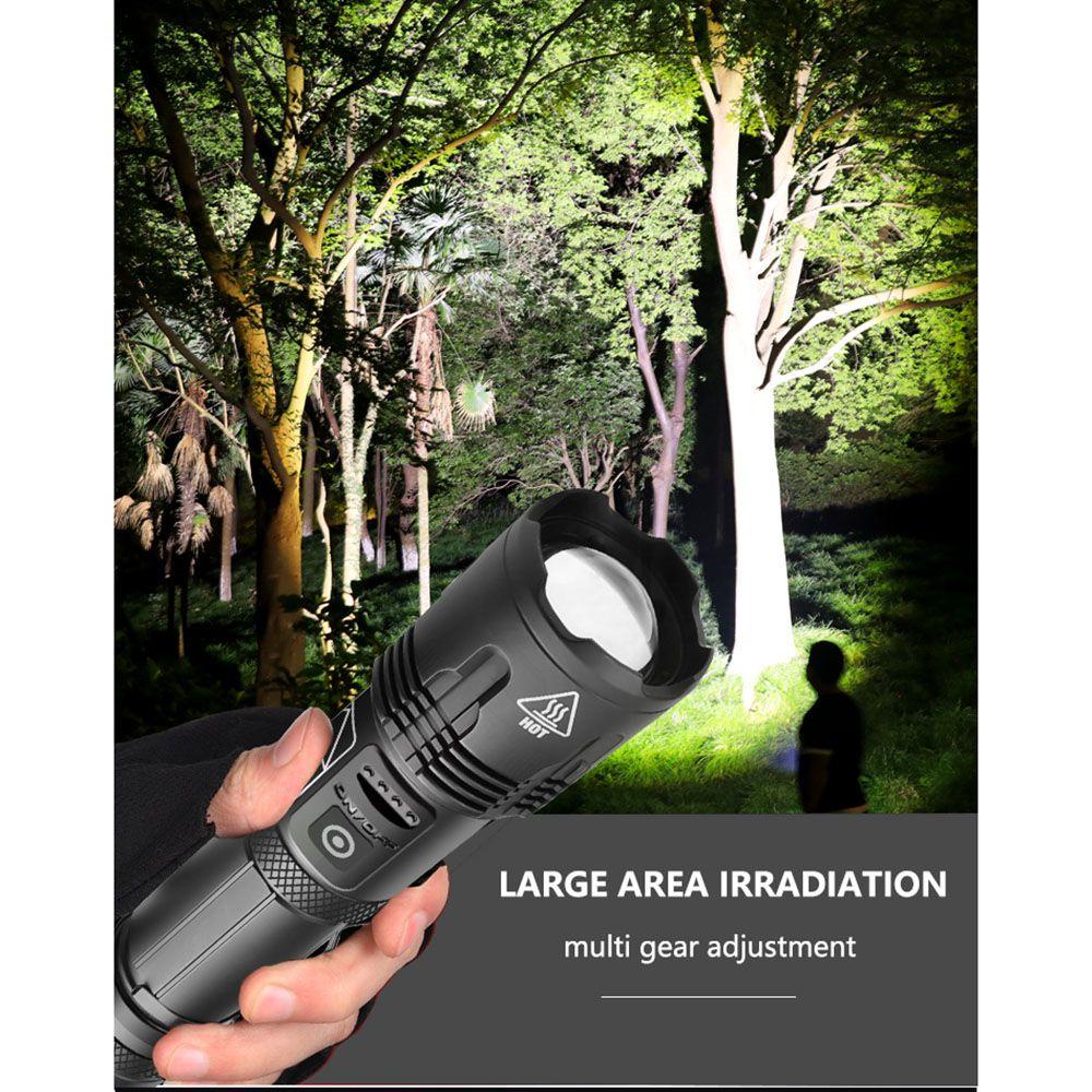 Đèn Pin Xhp70 LED Siêu Sáng Có Thể Tập Trung Kèm Sạc USB Tiện Dụng