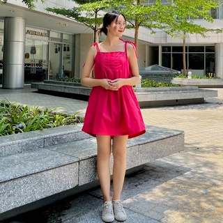 | 𝘽𝙇𝘼𝘾𝙆 𝙁𝙍𝙄𝘿𝘼𝙔 | Váy cami hồng - đen Fabric Holic