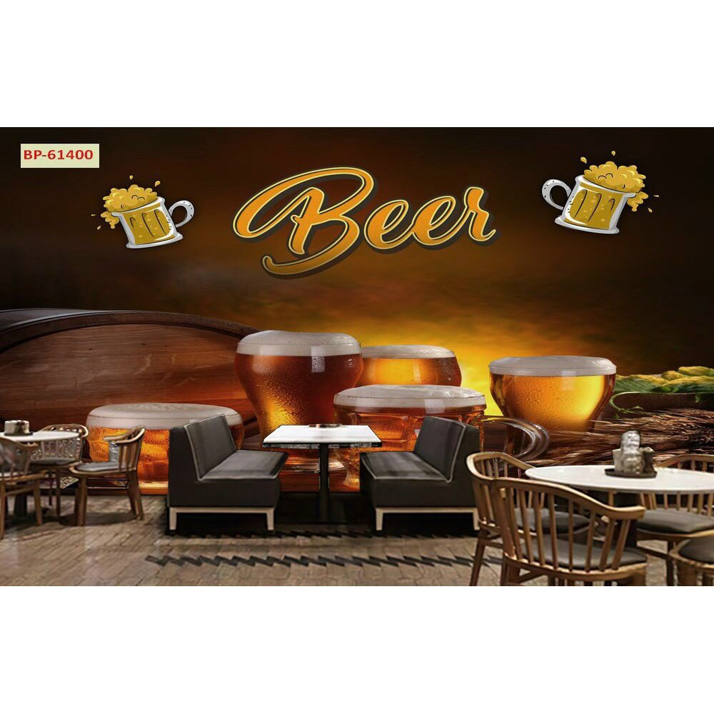 Tranh lụa 3d trang trí Nhà hàng Beer Kích Thước 1,5m x 2m BIARUOU-05