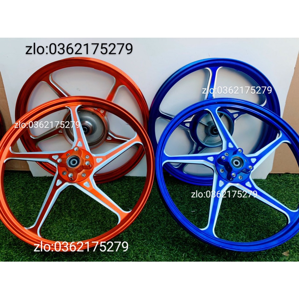 CẶP BÁNH  MÂM CNC 1.6 1.6 ,17 GẮN XE SIRIUS ,EXCITER 2010 ,JUPITER CÓ 4 MÀU ĐEN ,CAM ,ĐỎ ,XANH DƯƠNG .