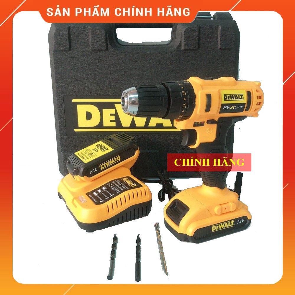 [GIÁ GỐC] Máy khoan pin Dewalt 28V, 3 chức năng, 2 pin - TẶNG 3 MŨI [CAM KẾT CHÍNH HÃNG]