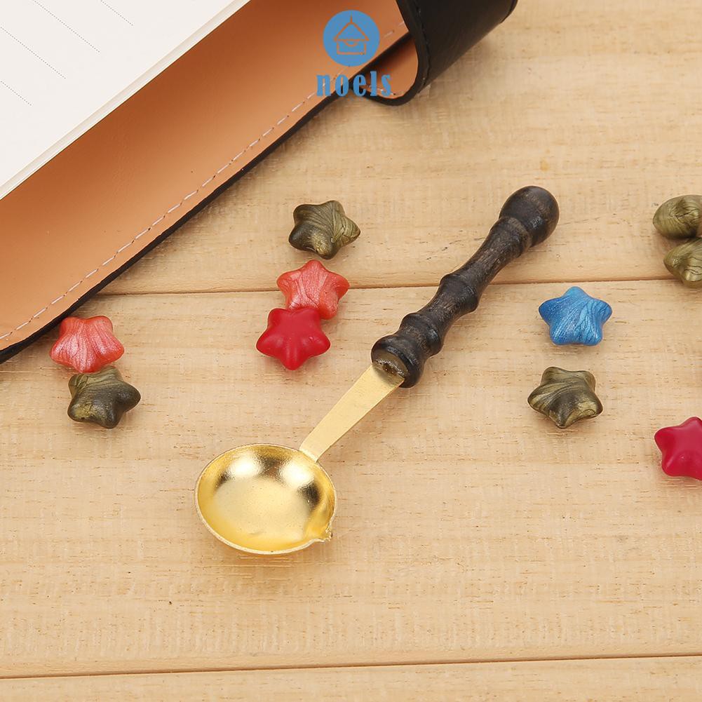 Noel✦Wax Stamp Seal Spoon Vintage Wood Handle Invitation Card Sealing Wax Spoons